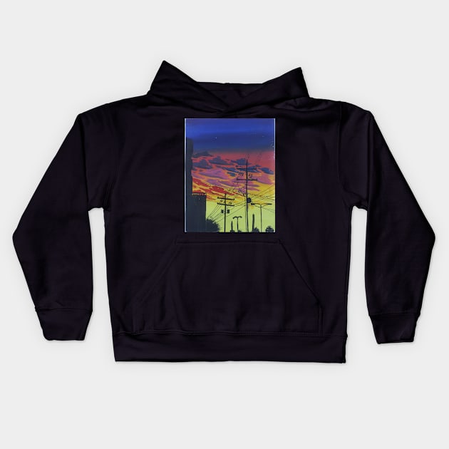 night life painting Kids Hoodie by brought2life